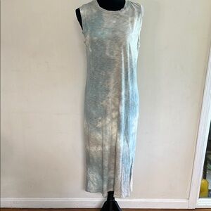 Universal Thread Blue and White Sleeveless Sheath Midi Dress